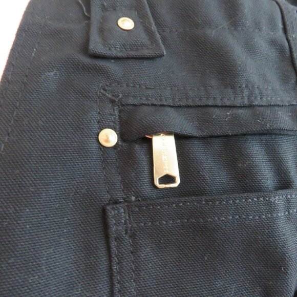 CARHARTT Relaxed Fit Duck Bib Overall in Black Rip Stop Workwear Sz 36 x 36 NWT - Picture 7 of 16